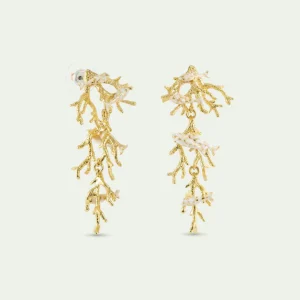 Сережки MER D'OR Золотистим коралом